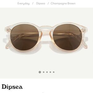 NWT Sunski Dipsea 49mm Polarized Round Sunglasses Champagne Brown Transparent